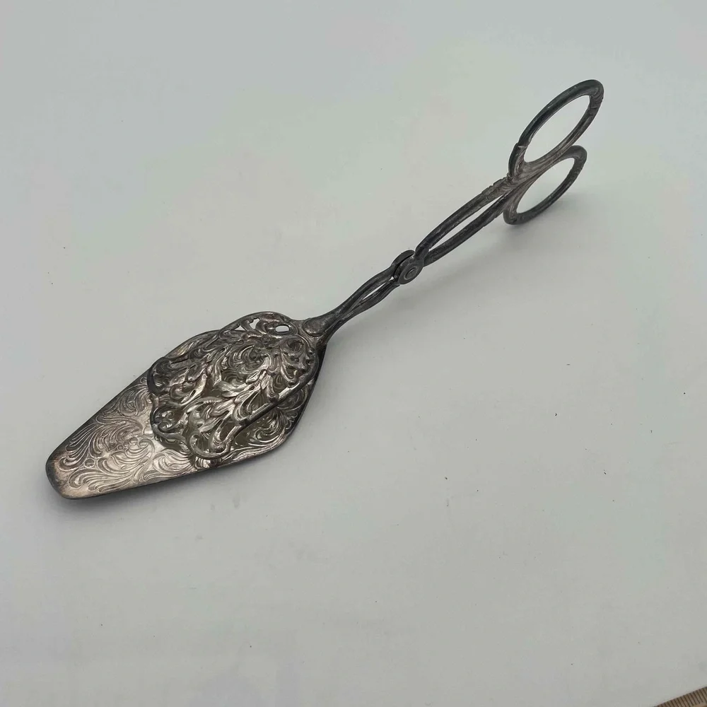 E.L. Silver Solingen Signed Made in Germany Pastry Sandwich scissor Tongs Server
